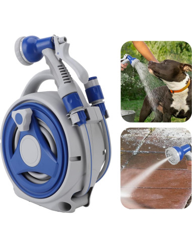 Carrete de Manguera de Jardín Retráctil 15m Xiuganpo con Boquilla