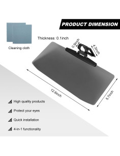 Visera Solar Wevdn para Coche 32 cm Antirreflejo UV Ajustable 2