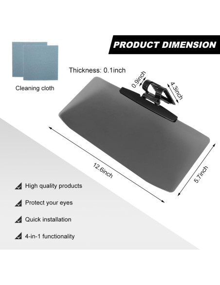 Visera Solar Wevdn para Coche 32 cm Antirreflejo UV Ajustable