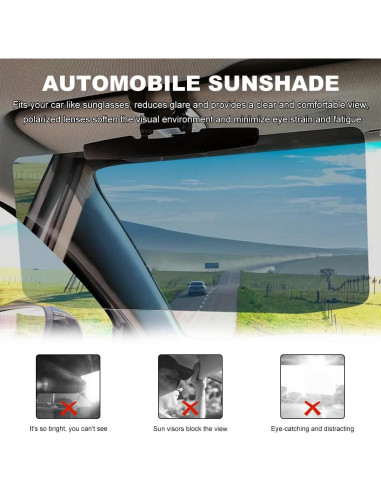 Visera Solar Wevdn para Coche 32 cm Antirreflejo UV Ajustable