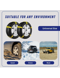 Cadenas de Nieve Antideslizantes Jeremywell 10 Piezas 185-295mm 2