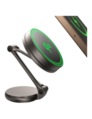 Soporte de Coche Magnético THREEKEY con Cargador Inalámbrico 15W