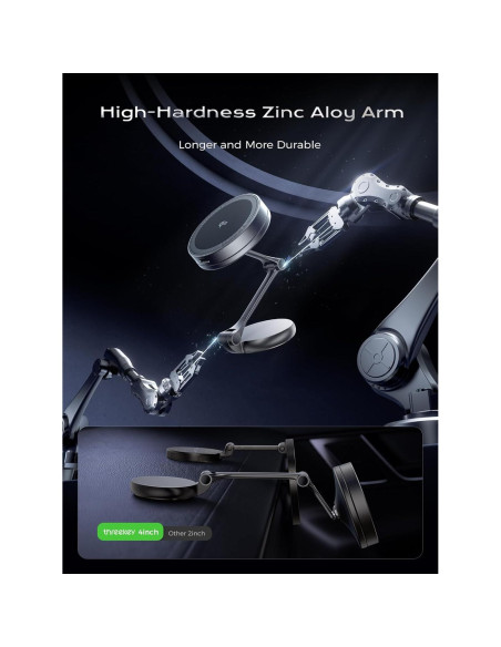 Soporte de Coche Magnético THREEKEY con Cargador Inalámbrico 15W