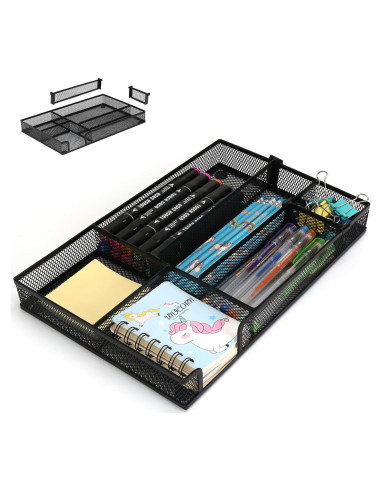 Organizador de Cajón de Escritorio EsOfficce 32x21 cm Malla Metálica