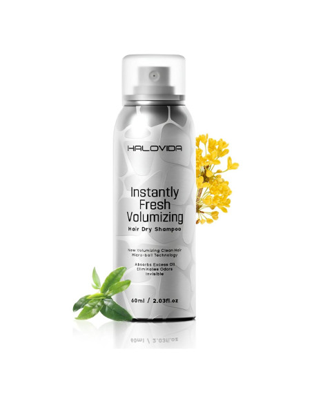 Champú Seco HALOVIDA 60 ml para Mujeres - Sin Residuo Blanco