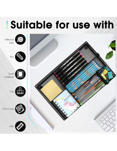 Organizador de Cajón de Escritorio EsOfficce 32x21 cm Malla Metálica