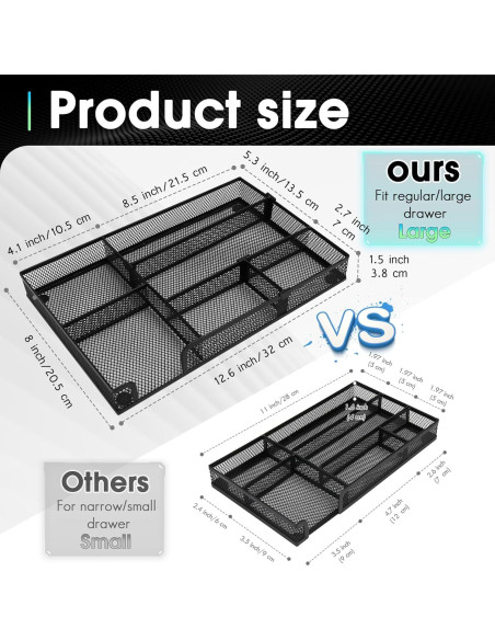 Organizador de Cajón de Escritorio EsOfficce 32x21 cm Malla Metálica