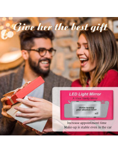 Espejo de Vanidad Xinlykid para Coche con Luz LED Regulable 2