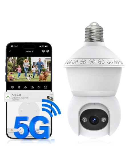 Cámara de Seguridad con Bombilla JCMNETE 2K WiFi 5G/2.4GHz