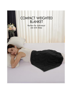 Manta con peso Kaisa 2.27 kg 58x74 cm negra lavable 2