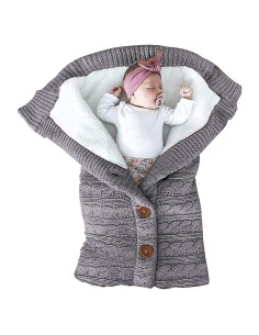 Manta Envoltura Unisex XMWEALTHY para Bebés 75x37cm Gris