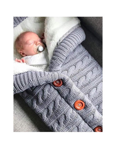 Manta Envoltura Unisex XMWEALTHY para Bebés 75x37cm Gris