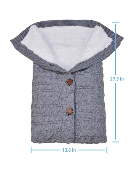 Manta Envoltura Unisex XMWEALTHY para Bebés 75x37cm Gris