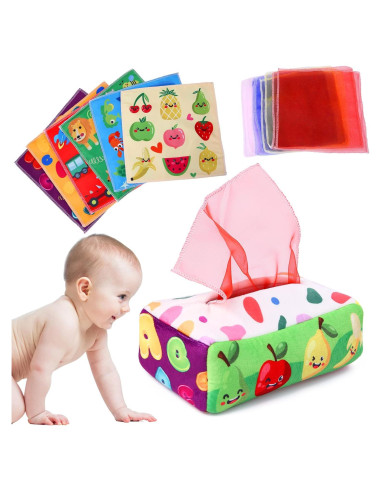 Juguete Sensorial Montessori YOGINGO Caja de Pañuelos Colorido