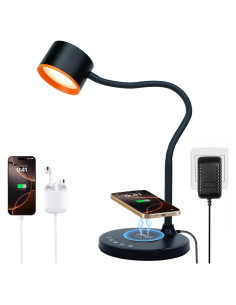 Lámpara de Escritorio KAiSnova Negra con Cargador Inalámbrico