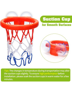 Aro de Baloncesto para Baño KSABVAIA con 3 Pelotas - 14x17.8 cm 2