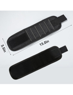 Pulsera Magnética FUPUAII para Herramientas, 15 Imánes, Ajustable 2