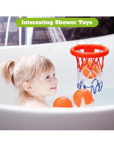 Aro de Baloncesto para Baño KSABVAIA con 3 Pelotas - 14x17.8 cm