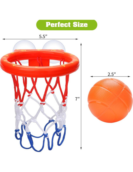 Aro de Baloncesto para Baño KSABVAIA con 3 Pelotas - 14x17.8 cm