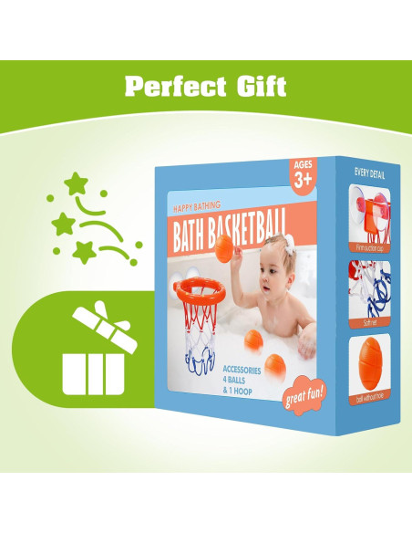 Aro de Baloncesto para Baño KSABVAIA con 3 Pelotas - 14x17.8 cm