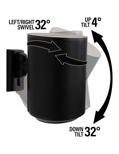 Soporte de pared Sanus para altavoz Sonos Era 100 negro Soporte de pared Sanus para altavoz Sonos Era 100 negro