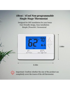 Termostato Digital No Programable Riseem S3001 Azul 24V 2