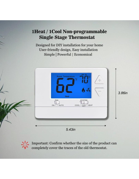 Termostato Digital No Programable Riseem S3001 Azul 24V