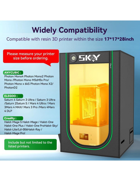 Cubierta de Impresora 3D Skouphy con Ventilación y Luz LED