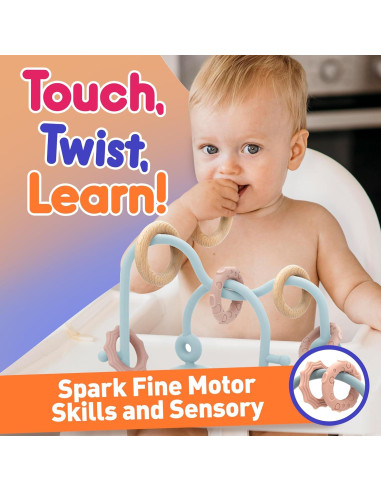 Juguete Sensorial para Bebés con Ventosa Ascnduup - Silicona y Madera