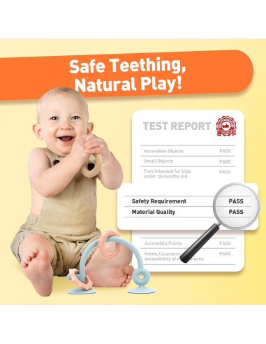 Juguete Sensorial para Bebés con Ventosa Ascnduup - Silicona y Madera