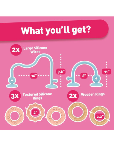 Juguete Sensorial para Bebés con Ventosa Ascnduup - Silicona y Madera