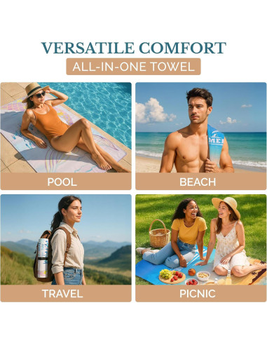 Toalla de Playa Casa Platino 2 Paquete Microfibra 180x80 cm