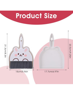 Juego de Escoba y Recogedor Wanmu Conejo Blanco 23.5 cm 2