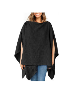 Cubierta de Lactancia Konssy 100% Algodón Negro 360 Privacidad