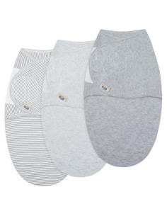 Envoltura Ajustable para Bebés BlueSnail Algodón Gris 0-3M