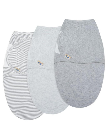 Envoltura Ajustable para Bebés BlueSnail Algodón Gris 0-3M