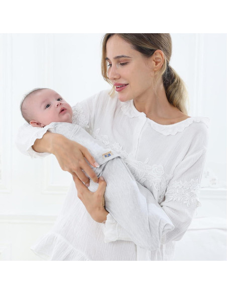 Envoltura Ajustable para Bebés BlueSnail Algodón Gris 0-3M