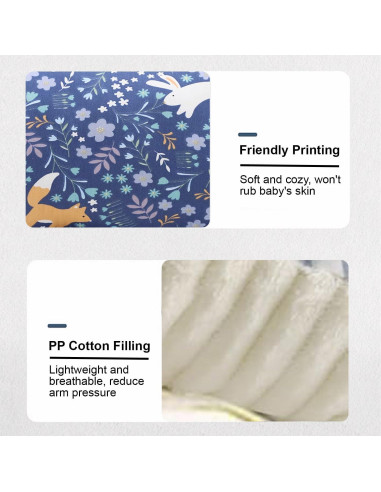 Almohada de brazo para lactancia POVENK azul algodón suave