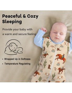 Saco de dormir para bebé Qwalnely 0-6M unisex TOG 1.0 2