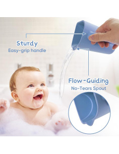 EASICUTI Taza de Enjuague para Bebés Silicona Azul 190g 2