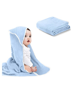 Toalla con Capucha Arnzion para Bebés 81x81 cm Azul Suave