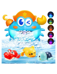 Juguetes de baño Toyjolka - Máquina de burbujas cangrejo LED