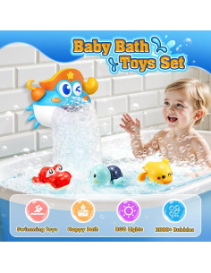 Juguetes de baño Toyjolka - Máquina de burbujas cangrejo LED 2