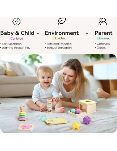 Juguetes Montessori IEATFO 7 en 1 para Bebés 6-9 Meses