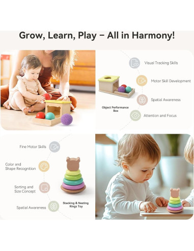 Juguetes Montessori IEATFO 7 en 1 para Bebés 6-9 Meses