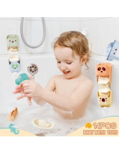 Juguetes de baño AMCHSURI 14 piezas para bebés 6-15 meses 2