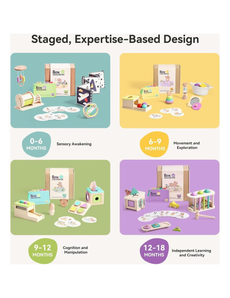 Juguetes Montessori IEATFO 7 en 1 para Bebés 6-9 Meses