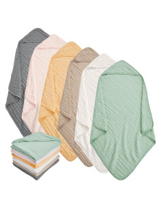 Toallas con Capucha TMIELYBS 6 Paquetes 81x81 cm Algodón