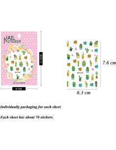 Calcomanías de Uñas IHUKEIT - 12 Hojas 3D Autoadhesivas 2