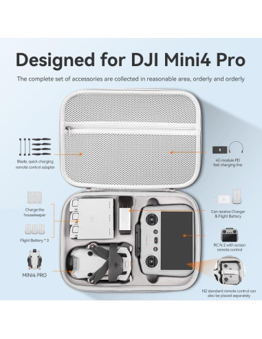 Funda Impermeable para DJI Mini 4 Pro y Mini 3 - Gris